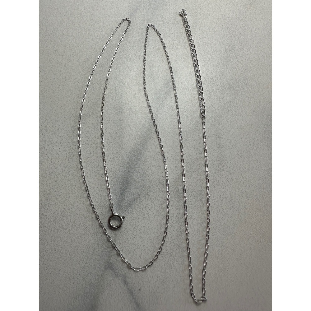 925 Sterling Silver Cable Chain Necklace Adjustable 17-19.5 Inch Spring Clasp